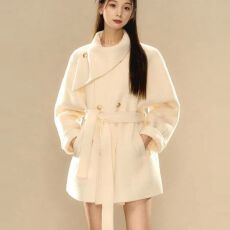 批发秋冬miu系富家千金风穿搭毛呢<b class='q'>外套女</b>2026新款设计感收腰显瘦大衣