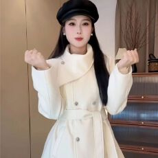 批发miu系富家千金风穿搭毛呢<b class='q'>外套女</b>秋冬2026新款设计感收腰显瘦大衣