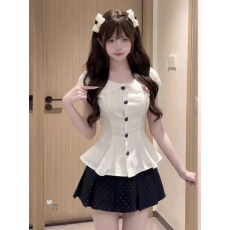 批发甜妹风白色蕾丝娃娃领短袖<b class='q'>衬衫</b>女2026年夏季新款巨好看不撞款穿搭