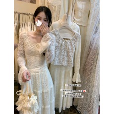 批发温柔韩系仙女姐姐<b class='q'>蕾丝</b>薄绒打底<b class='q'>蕾丝</b>衫女秋冬2025新款皮草内搭上衣