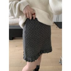 批发已出大货 2025冬季新款韩版十三行高腰<b class='q'>甜美</b>减龄百搭波点针织短裙