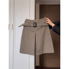批发已出大货 韩系人字纹毛呢半身裙女秋冬季新款气质高腰百搭a字中裙
