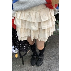 批发已出大货 馨帮帮甜美少女小波点<b class='q'>蕾丝</b>花边高腰A字立体蓬蓬蛋糕<b class='q'>短裙</b>