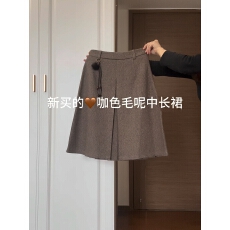 批发已出大货千鸟格通勤时尚设计jk高腰<b class='q'>半身</b>裙女秋冬韩系百搭遮跨半裙