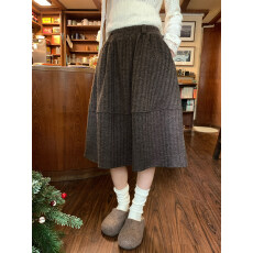 批发已出大货韩系复古温柔百搭显瘦纯色毛呢半身裙中长款<b class='q'>秋冬</b>2025新款