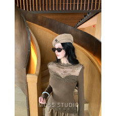 批发已出大货新中式长袖针织衫女<b class='q'>冬</b>季穿搭蕾丝拼接修身内搭打底衫上衣