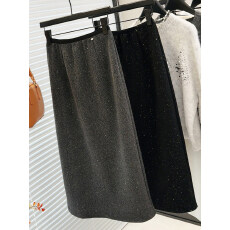 批发已出大货加绒半身<b class='q'>裙</b>女暗闪细碎闪闪星空感后开叉<b class='q'>直筒</b><b class='q'>裙</b>秋冬新款<b class='q'>裙</b>