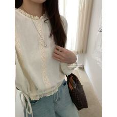 批发salad衬衫<b class='q'>韩国</b>东大门女装法式精致蕾丝边小众高级感通勤上衣26春