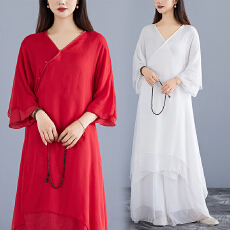 批发实拍 2025禅舞服装女套装中国风禅意仙女连衣裙茶服禅服2件套