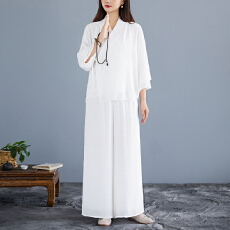 批发实拍 禅修服女打坐仙气疗愈禅服套装禅意佛系高端女装居士服佛系