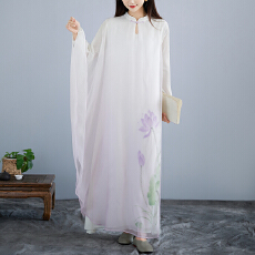 批发实拍 中式立领手绘渐变禅舞服高端气质宽松仙气飘逸<b class='q'>连衣裙</b>