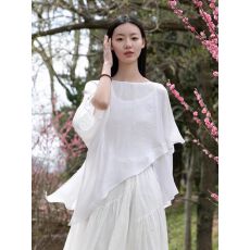 批发非实拍 不规则防晒衫套装女夏文艺百搭防晒服天丝薄款3套装