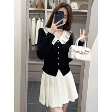 批发法式小香风娃娃领针织毛衣女士<b class='q'>春</b>季2024新款秋冬打底洋气小衫上衣