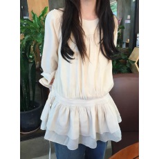 批发已出货   <b class='q'>韩国</b>ins长袖收腰系绳迷你连衣裙