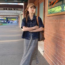 批发复古翻领牛仔外套女短款<b class='q'>夏</b>季薄款2025新款韩版小个子上衣短袖衬衫