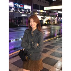 批发复古<b class='q'>气质</b>水洗牛仔长袖<b class='q'>外套</b>女装秋季百搭宽松显瘦新款上衣