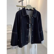 批发自留爆款推荐~休闲复古牛仔外套女春<b class='q'>秋</b>宽松bf慵懒风百搭夹克上衣