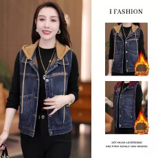 批发小个子加绒连帽牛仔马甲女2025冬季<b class='q'>新款</b>洋气减龄无袖坎肩<b class='q'>背心</b>外套