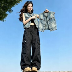 批发潮流无袖坎肩背心<b class='q'>外套女</b>款2026夏季巨好看的独特漂亮叠穿<b class='q'>牛仔</b>马甲