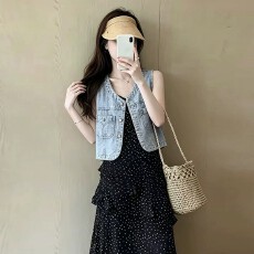 批发2026网红爆款马甲女款小个子夏季薄款巨好看短款无袖牛仔背心上衣