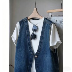 批发巨好看的时髦洋气<b class='q'>牛仔</b><b class='q'>马甲</b>女款外穿2026新款减龄<b class='q'>背心</b>坎肩无袖上衣