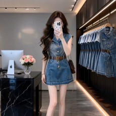 批发美式辣妹气质高智感修身<b class='q'>连衣裙</b>2026夏季新款辣妹时髦收腰短裙女装