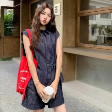 批发减龄牛仔马甲短裤套装女<b class='q'>夏</b>2026新款小个子两件套超火绝美又酷又飒