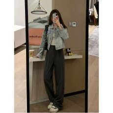 批发复古蓝水洗<b class='q'>牛仔</b><b class='q'>外套女</b>春秋2026新款洋气短款休闲宽松夹克上衣潮
