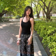 批发迷彩牛仔工装<b class='q'>裤</b>女2026秋冬新款美式牛仔小个子宽松阔腿慵懒直筒<b class='q'>裤</b>