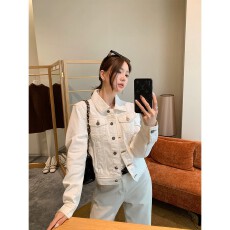 批发设计感缝线撞色复古<b class='q'>牛仔</b>外套女秋季2026新款小个子正肩短款<b class='q'>上衣</b>
