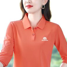 批发纯棉<b class='q'>春</b>秋季时尚百搭遮肉显瘦POLO衫上衣日常简约休闲穿搭印花长袖