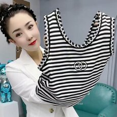 批发【92棉8氨纶罗纹】小香风吊带背心内搭显瘦夏季新款圆领无袖套头