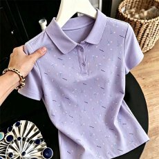 批发【精梳棉95棉5氨纶】夏季百搭减龄短袖女士洋气时尚设计印花小衫