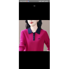 批发【精梳棉95棉5氨纶】潮流时尚拼接撞色上衣秋季百搭刺绣翻领长袖