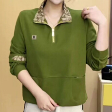 批发【精梳棉92氨纶8秋季设计拉链立领长袖女士百搭时尚翻领显瘦上衣