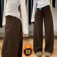 批发咖啡色直筒工装裤女<b class='q'>秋</b>冬款高级感痞帅2025新款美式垂感阔腿裤