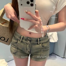 批发速刻长腿~修身显瘦先腿长性感百搭牛仔短裤女