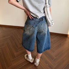 批发休闲宽松直筒7分裤夏季薄款牛仔裤
