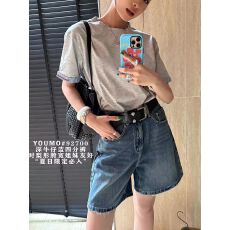 批发夏季百搭显瘦深蓝时尚直筒显瘦牛仔短裤四分裤阔腿裤女