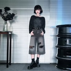 批发2026夏季新款美式设计感显瘦七分裤女高腰宽松休闲百搭阔腿裤