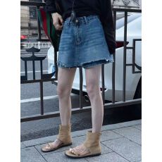 批发2026新款春夏<b class='q'>短裤</b>牛仔裙裤女新款破洞毛边夏季<b class='q'>大码</b>高腰女装mm显瘦