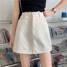 批发高腰牛仔<b class='q'>半身裙</b>女夏2023新款韩版学生简约纯色百搭包臀A<b class='q'>字</b><b class='q'>裙</b>短<b class='q'>裙</b>