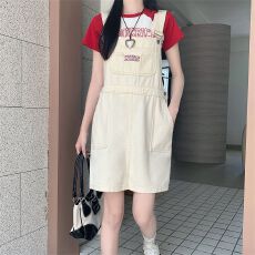 批发减龄气质设计感牛仔背带短裙女2026年夏季<b class='q'>大码</b>收腹显瘦遮肉连衣裙