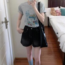 批发美式高腰工装牛仔短裤女<b class='q'>夏</b>季2026新款设计感小众a字百搭阔腿热裤