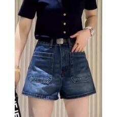 批发大码2026<b class='q'>夏</b>季高腰设计感牛仔短裤女胖妹妹mm显瘦显腿长a字阔腿裤