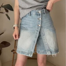 批发欧货假两件牛仔短裤女夏季新款裙裤大码胖mm小个子高腰显瘦五分裤