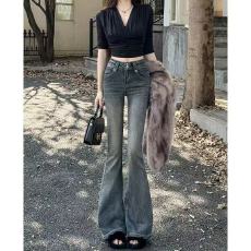 批发高腰复古蓝辣妹微喇牛仔裤新款女水2026<b class='q'>夏</b>秋修身显瘦显腿长喇叭裤