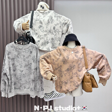 批发NPJ2026春秋新款圆领腰果花卫衣女宽松显瘦韩系上衣潮