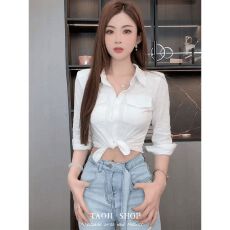 批发原版竹节面料手感正韩系长袖<b class='q'>衬衫女</b>装新款秋季修身显瘦上衣