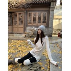 批发【螺纹德绒】内搭打底衫女白色<b class='q'>长袖</b><b class='q'>t</b><b class='q'>恤</b>超好看绝美保暖修身上衣